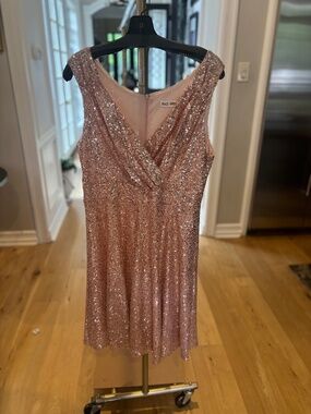 Coral sequins dress